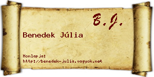 Benedek Júlia névjegykártya