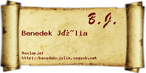 Benedek Júlia névjegykártya